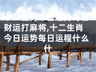 十二生肖今日运势每日财运打麻将,十二生肖今日运势每日运程什么什