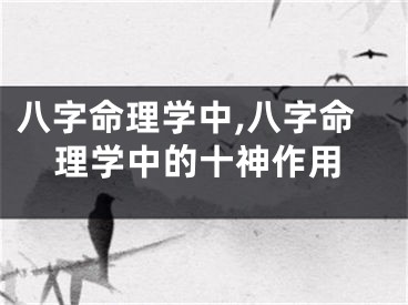 八字命理学中,八字命理学中的十神作用