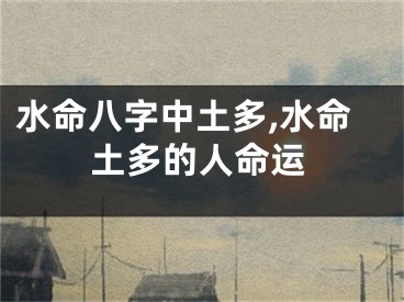 水命八字中土多,水命土多的人命运