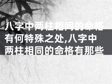 八字中两柱相同的命格有何特殊之处,八字中两柱相同的命格有那些
