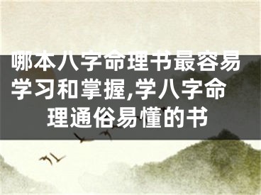 哪本八字命理书最容易学习和掌握,学八字命理通俗易懂的书