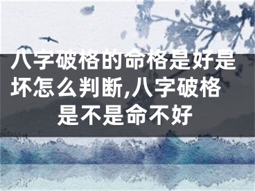 八字破格的命格是好是坏怎么判断,八字破格是不是命不好