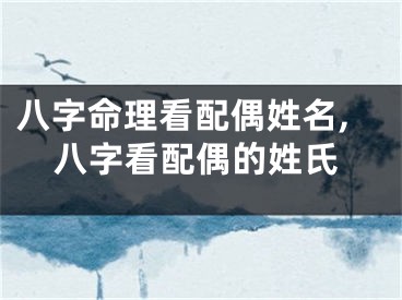 八字命理看配偶姓名,八字看配偶的姓氏