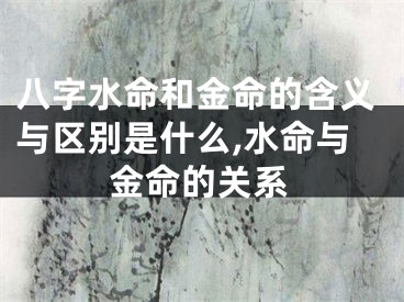 八字水命和金命的含义与区别是什么,水命与金命的关系