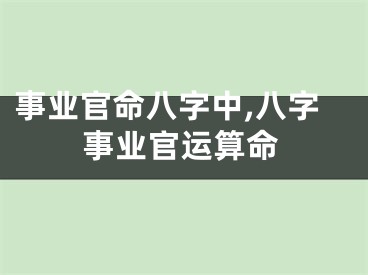 事业官命八字中,八字事业官运算命
