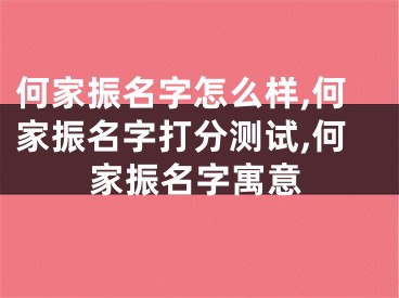 何家振名字怎么样,何家振名字打分测试,何家振名字寓意