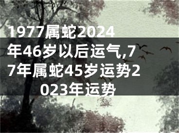 1977属蛇2024年46岁以后运气,77年属蛇45岁运势2023年运势