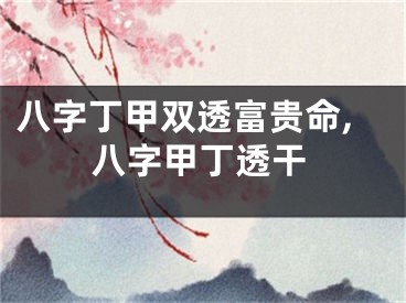 八字丁甲双透富贵命,八字甲丁透干
