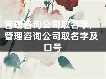 管理咨询公司取名字,管理咨询公司取名字及口号