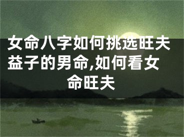 女命八字如何挑选旺夫益子的男命,如何看女命旺夫