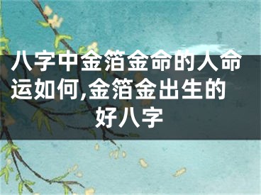 八字中金箔金命的人命运如何,金箔金出生的好八字