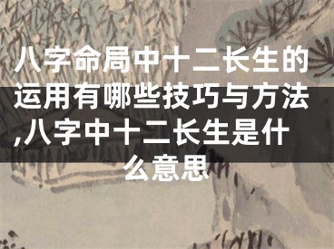 八字命局中十二长生的运用有哪些技巧与方法,八字中十二长生是什么意思