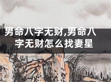 男命八字无财,男命八字无财怎么找妻星