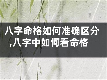 八字命格如何准确区分,八字中如何看命格