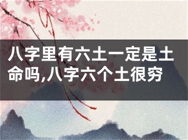 八字里有六土一定是土命吗,八字六个土很穷