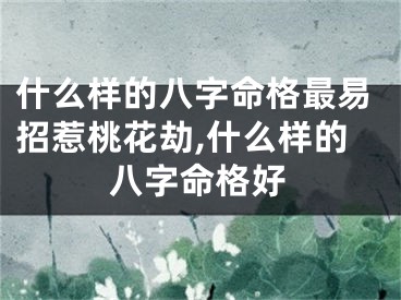 什么样的八字命格最易招惹桃花劫,什么样的八字命格好