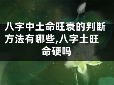 八字中土命旺衰的判断方法有哪些,八字土旺命硬吗