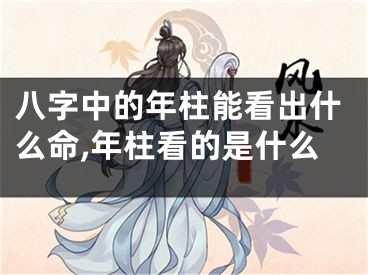 八字中的年柱能看出什么命,年柱看的是什么