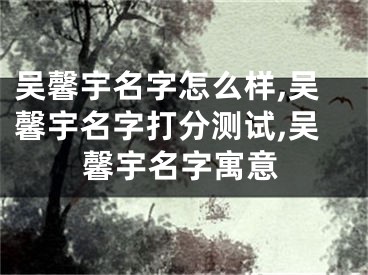 吴馨宇名字怎么样,吴馨宇名字打分测试,吴馨宇名字寓意