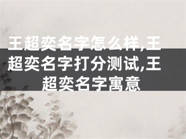 王超奕名字怎么样,王超奕名字打分测试,王超奕名字寓意