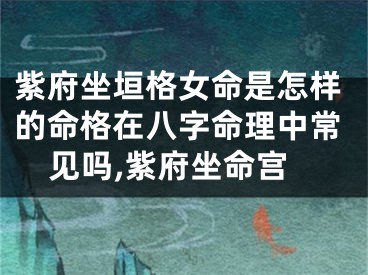 紫府坐垣格女命是怎样的命格在八字命理中常见吗,紫府坐命宫