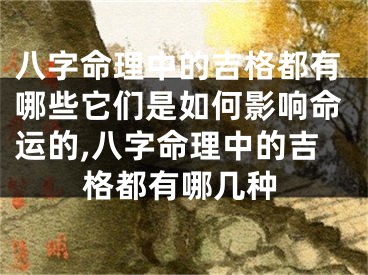 八字命理中的吉格都有哪些它们是如何影响命运的,八字命理中的吉格都有哪几种