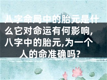 八字命局中的胎元是什么它对命运有何影响,八字中的胎元,为一个人的命准确吗?
