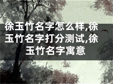 徐玉竹名字怎么样,徐玉竹名字打分测试,徐玉竹名字寓意