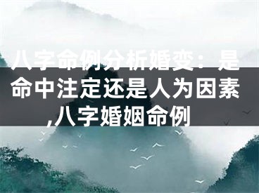 八字命例分析婚变：是命中注定还是人为因素,八字婚姻命例