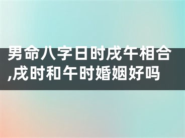 男命八字日时戌午相合,戌时和午时婚姻好吗
