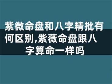 紫微命盘和八字精批有何区别,紫薇命盘跟八字算命一样吗