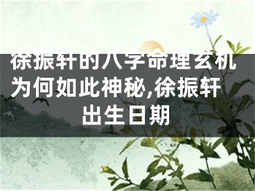 徐振轩的八字命理玄机为何如此神秘,徐振轩出生日期