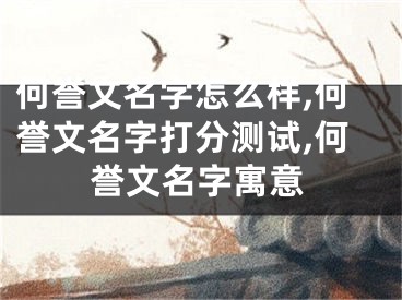 何誉文名字怎么样,何誉文名字打分测试,何誉文名字寓意