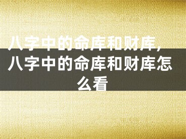 八字中的命库和财库,八字中的命库和财库怎么看