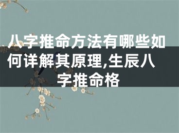 八字推命方法有哪些如何详解其原理,生辰八字推命格