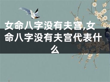 女命八字没有夫宫,女命八字没有夫宫代表什么