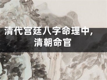 清代宫廷八字命理中,清朝命官
