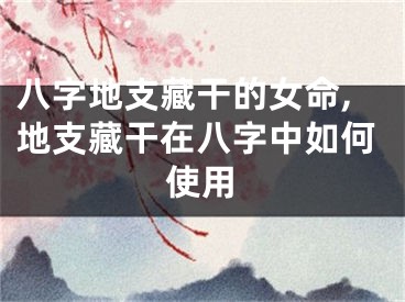 八字地支藏干的女命,地支藏干在八字中如何使用