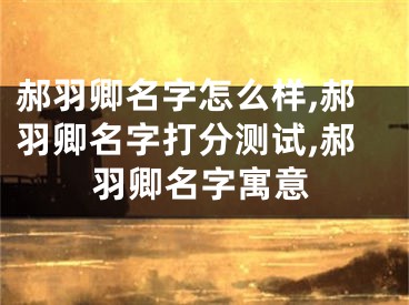 郝羽卿名字怎么样,郝羽卿名字打分测试,郝羽卿名字寓意