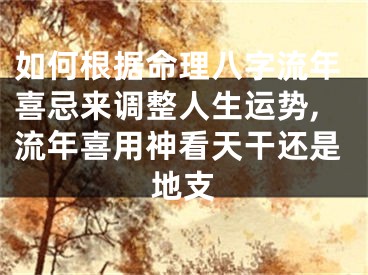 如何根据命理八字流年喜忌来调整人生运势,流年喜用神看天干还是地支