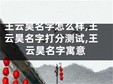 王云昊名字怎么样,王云昊名字打分测试,王云昊名字寓意