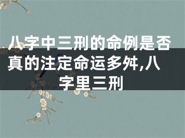八字中三刑的命例是否真的注定命运多舛,八字里三刑