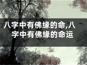 八字中有佛缘的命,八字中有佛缘的命运