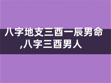 八字地支三酉一辰男命,八字三酉男人