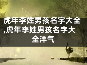 虎年李姓男孩名字大全,虎年李姓男孩名字大全洋气