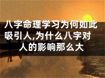 八字命理学习为何如此吸引人,为什么八字对人的影响那么大
