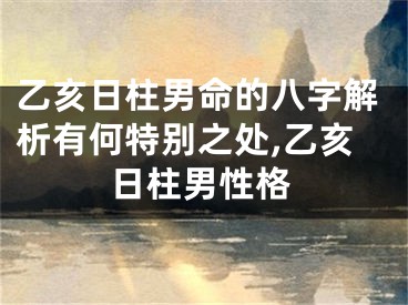 乙亥日柱男命的八字解析有何特别之处,乙亥日柱男性格