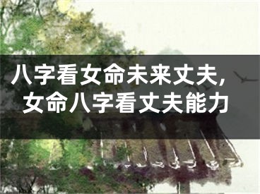 八字看女命未来丈夫,女命八字看丈夫能力