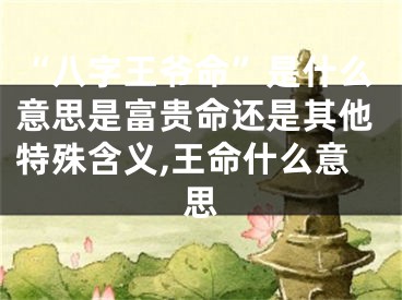 “八字王爷命”是什么意思是富贵命还是其他特殊含义,王命什么意思