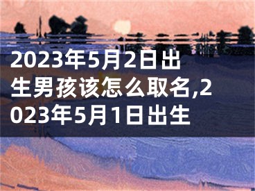 2023年5月2日出生男孩该怎么取名,2023年5月1日出生